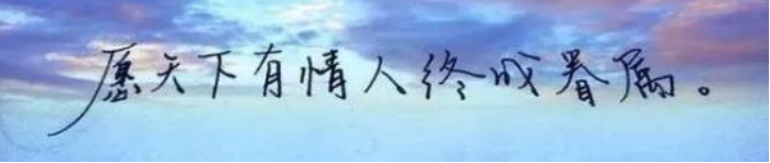 愿天下有情人終成眷屬